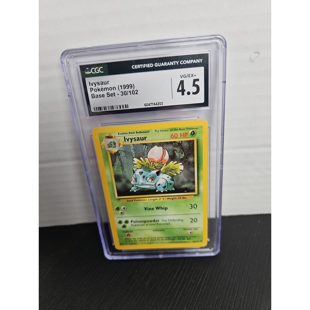 Pokémon‎ CGC  Ivysaur Base Set, Card 30/102, VG/EX + 4.5 Graded Card (A)